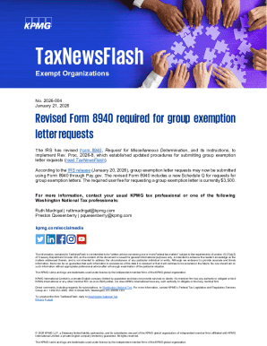 Revised Form 8940 for Group Exemption Letter Requests