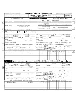 Massachusetts Motor Vehicle Crash Report