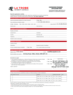 La Trobe University Application Form