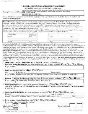 Iowa Seller's Disclosure Statement