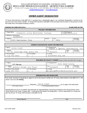 Texas Owner Agent Designation Form