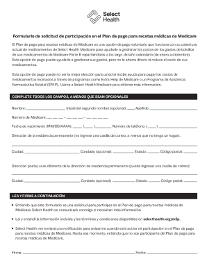 Medicare Prescription Drug Payment Plan Application Form