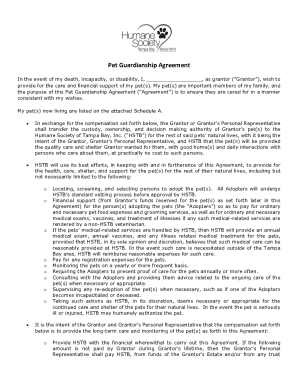 Pet Guardianship Agreement