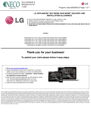 LG Appliances Buy More Save More Rebate Form