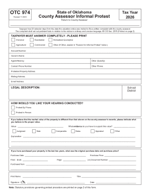 Oklahoma Taxpayer Protest Form 974