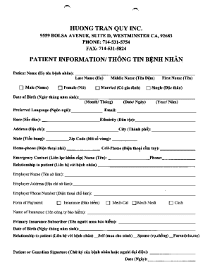 Patient Information Form