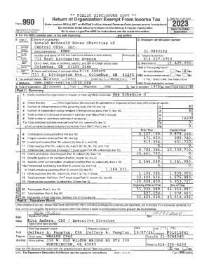 Form 990 (2023) for Ronald McDonald House Charities of Central Ohio