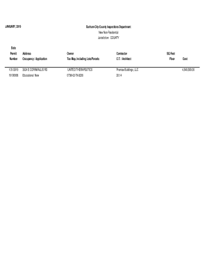 Durham County Non-Residential Permit Application