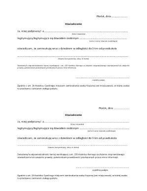 Residence Declaration Form