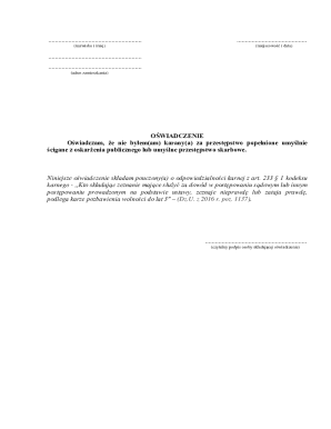 Criminal Record Declaration