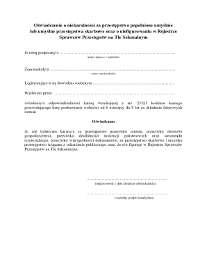 Declaration of No Criminal Record