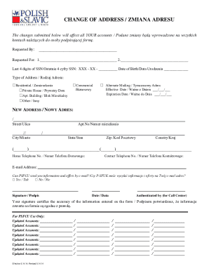 Change of Address Form