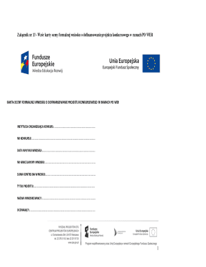 Poland Formal Grant Application Evaluation Card