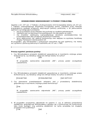 EU Public Aid Declaration Form