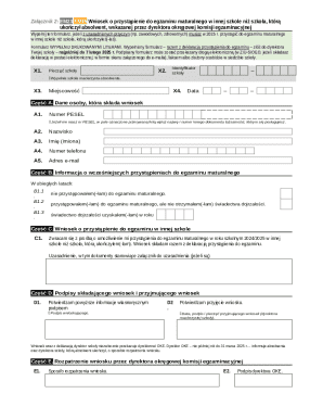 Polish Matura Exam Application Form