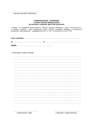 Medical Certificate for Student Health