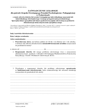 Medical Certificate for Individual Education