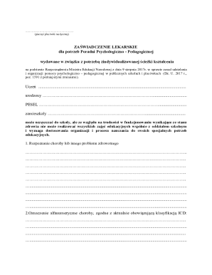 Medical Certificate for Individualized Education Path