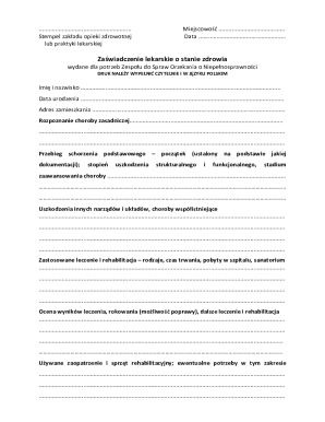 Medical Certificate for Disability Assessment