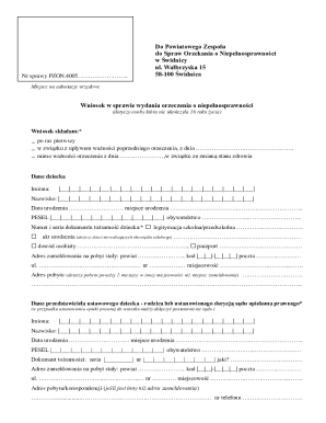 Polish Disability Assessment Application Form