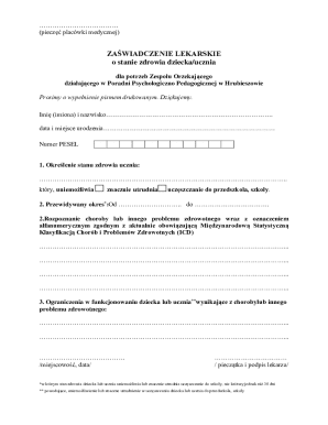 Medical Certificate for School Attendance
