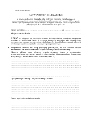 Medical Certificate for Educational Assessment