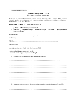 Medical Certificate for Educational Needs