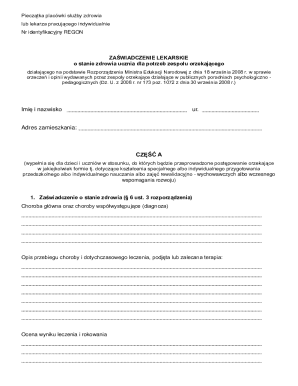 Medical Certificate for Student Health Status