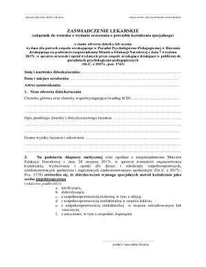 Medical Certificate for Special Education