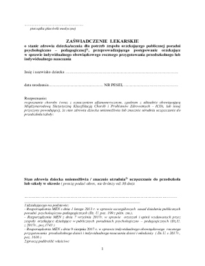 Medical Certificate for Educational Needs