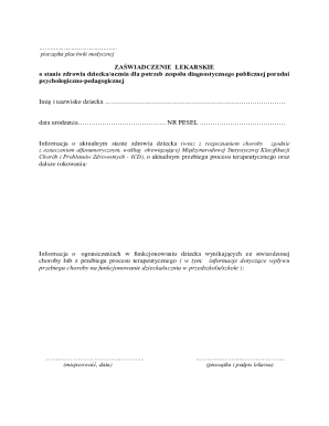 Medical Certificate for Child Health