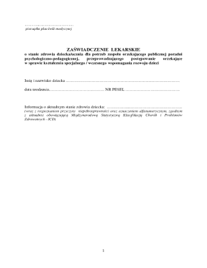 Medical Certificate for Special Education