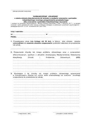 Medical Certificate for Educational Needs