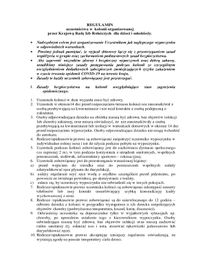 Regulations for Participation in Summer Camp