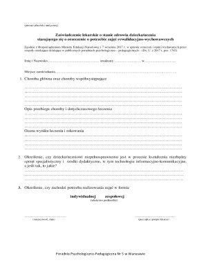 Medical Certificate for Special Education Needs