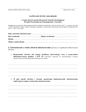 Medical Certificate for Student Health Status