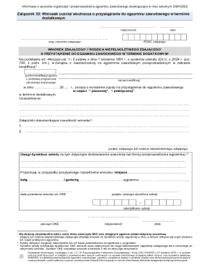 Poland Vocational Exam Application Form