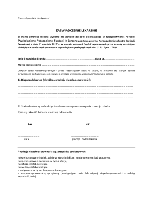 Medical Certificate for Child Health Status