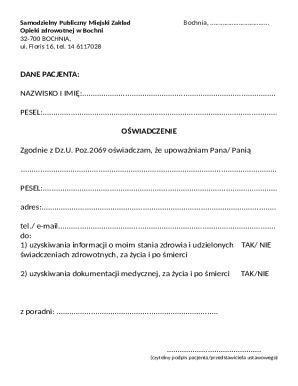 Medical Information Authorization Form