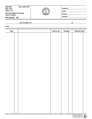 Kentucky Settlement Form