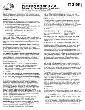 Instructions for Form IT-2105 Estimated Tax Payment ...