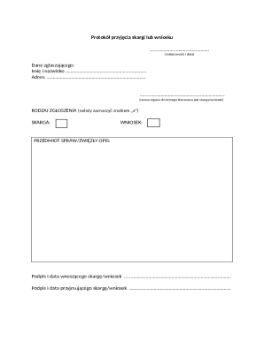 Complaint or Request Protocol