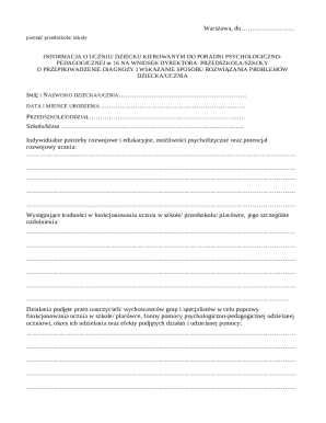 Poland Student Psychological Evaluation Form