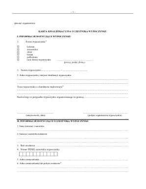 Polish Vacation Qualification Card