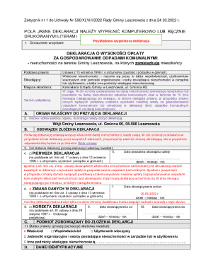 Declaration of Waste Management Fee