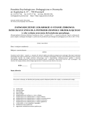 Medical Certificate for Special Education