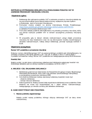 VAT Declaration for Non-Union Procedures
