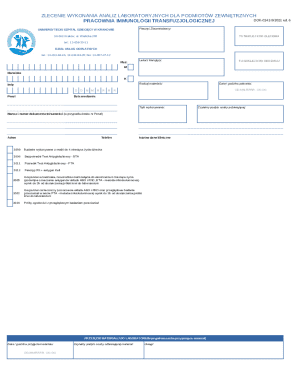 Laboratory Analysis Order Form