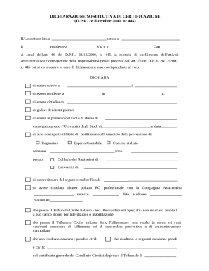 Italian Self-Certification Declaration