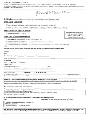 Italian Judicial Record Certificate Request